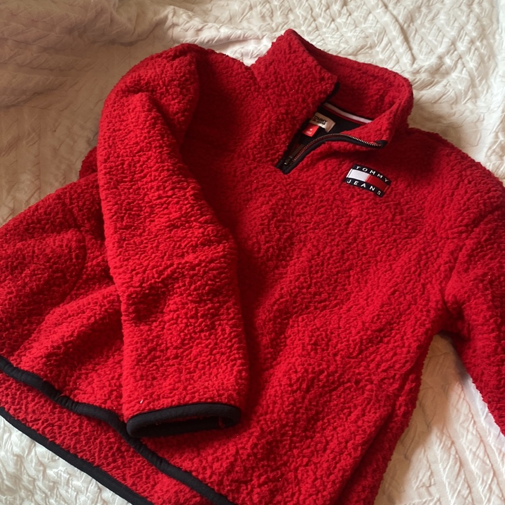 Tommy Hilfiger Red Shearling Pullover